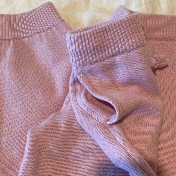 NWT Love Shack Fancy Tristan Pink Knit Sweat Pants/Joggers. Size XS. Cashmere. - Picture 14 of 15